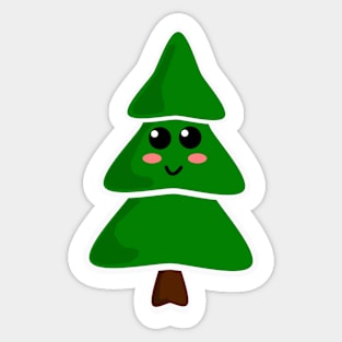 Cute Evergreen Tree Kawaii Sticker
